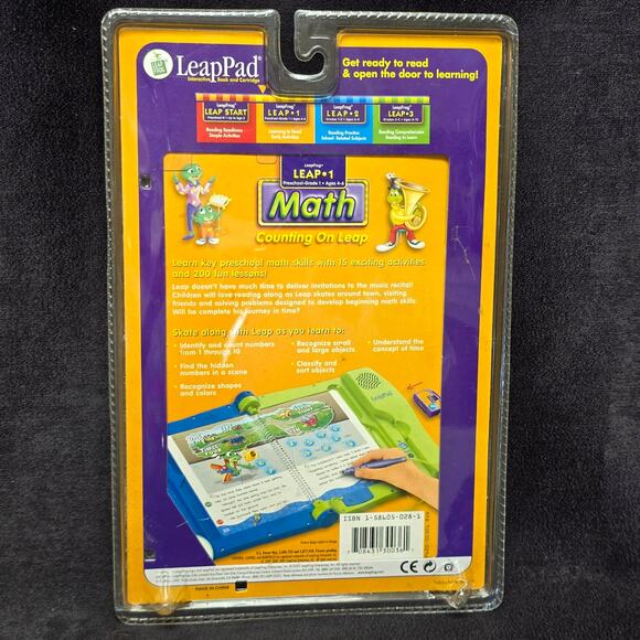 Leap Pad Leap 1 Math Preschool Grade 1 Ages 4-6 Counting Leap Book & Cartridge - Picture 4 of 5